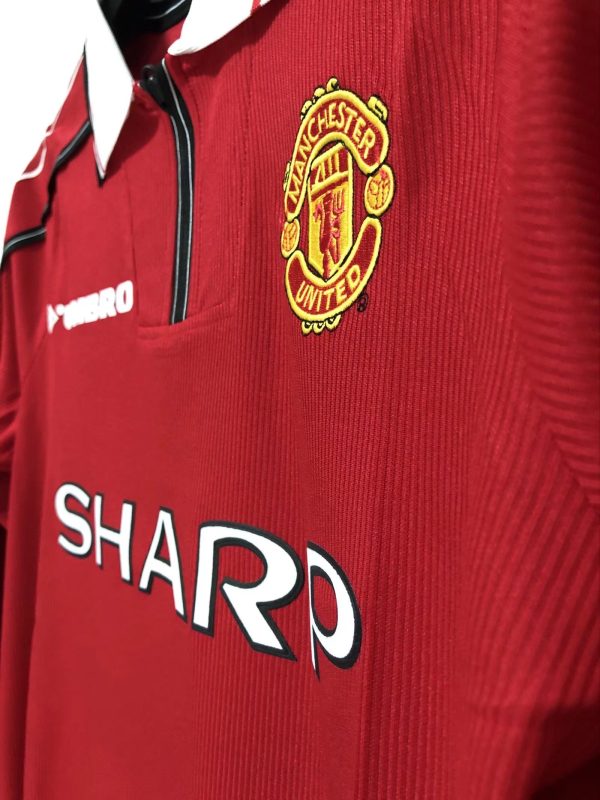 1998-99 Manchester United Home Long Sleeve S-2XL - Image 3