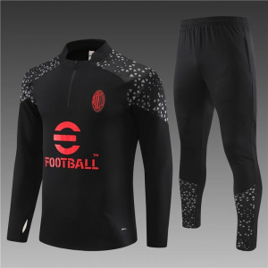 AC MILAN BLACK Training Suit Kit 2023 2024