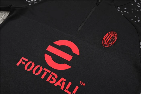 AC MILAN BLACK Training Suit Kit 2023 2024 - Image 2