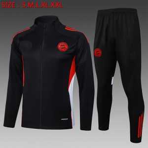 2025-26 Bayern Munich Black-Red-White Adult long pull training suit S-2XL
