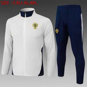 2025-26 Portugal White Adult long pull training suit S-2XL