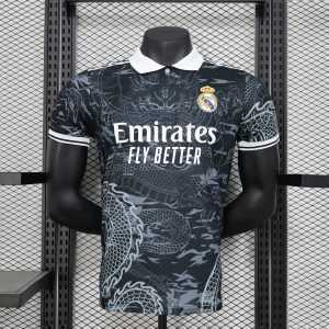 2025-26 Real Madrid Special Polo Black Dragon Player S-2XL
