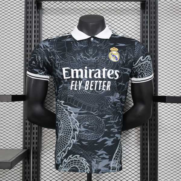2025-26 Real Madrid Special Polo Black Dragon Player S-2XL