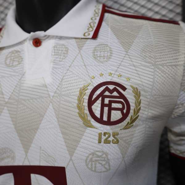2025-26 Bayern Munich 125 Years White Polo Player S-2XL - Image 3