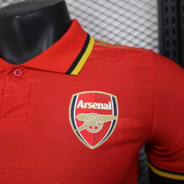 2025-26 Arsenal Special Red Polo Player Size S-2XL - Image 5