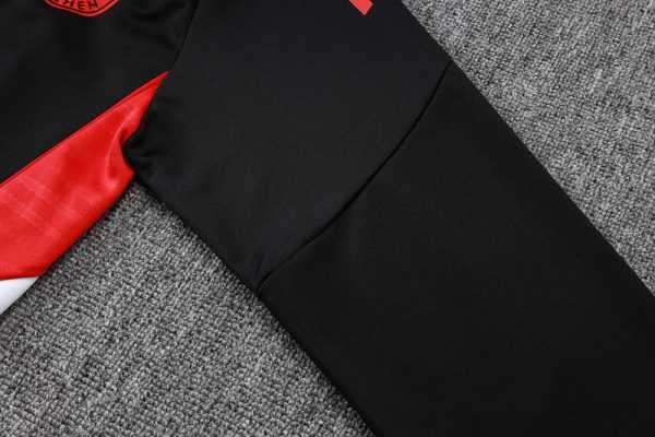 2025-26 Bayern Munich Black-Red-White Adult long pull training suit S-2XL - Image 8
