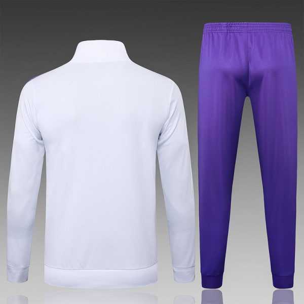 2025-26 Real Madrid White Adult long pull training suit S-2XL - Image 2