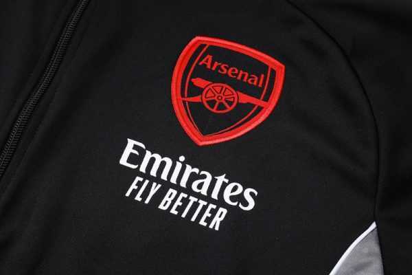 2025-26 Arsenal Black-Red-Green Adult long pull training suit S-2XL - Image 13