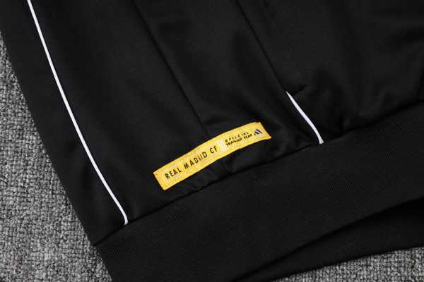 2025-26 Real Madrid Black-Yellow Adult long pull training suit S-2XL - Image 15