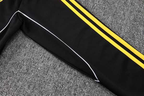 2025-26 Real Madrid Black-Yellow Adult long pull training suit S-2XL - Image 19