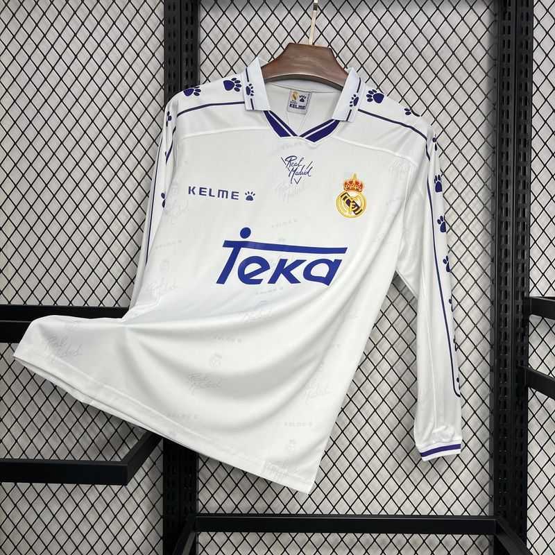 1994-95 Real Madrid Home Long Sleeve S-2XL - Image 2