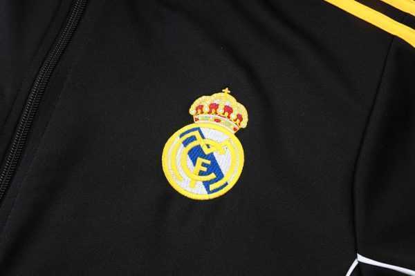2025-26 Real Madrid Black-Yellow Adult long pull training suit S-2XL - Image 23