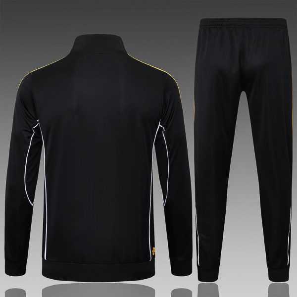 2025-26 Real Madrid Black-Yellow Adult long pull training suit S-2XL - Image 2