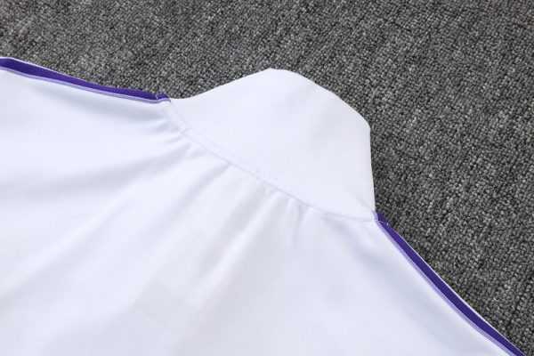 2025-26 Real Madrid White Adult long pull training suit S-2XL - Image 5
