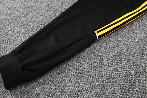 2025-26 Real Madrid Black-Yellow Adult long pull training suit S-2XL - Image 7
