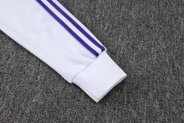 2025-26 Real Madrid White Adult long pull training suit S-2XL - Image 8
