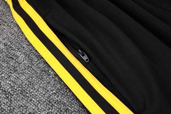 2025-26 Real Madrid Black-Yellow Adult long pull training suit S-2XL - Image 9