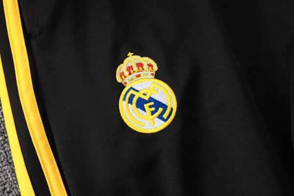 2025-26 Real Madrid Black-Yellow Adult long pull training suit S-2XL - Image 10